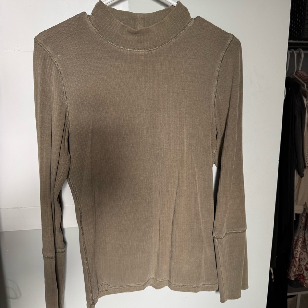 Free People Taupe Long Sleeve Top
